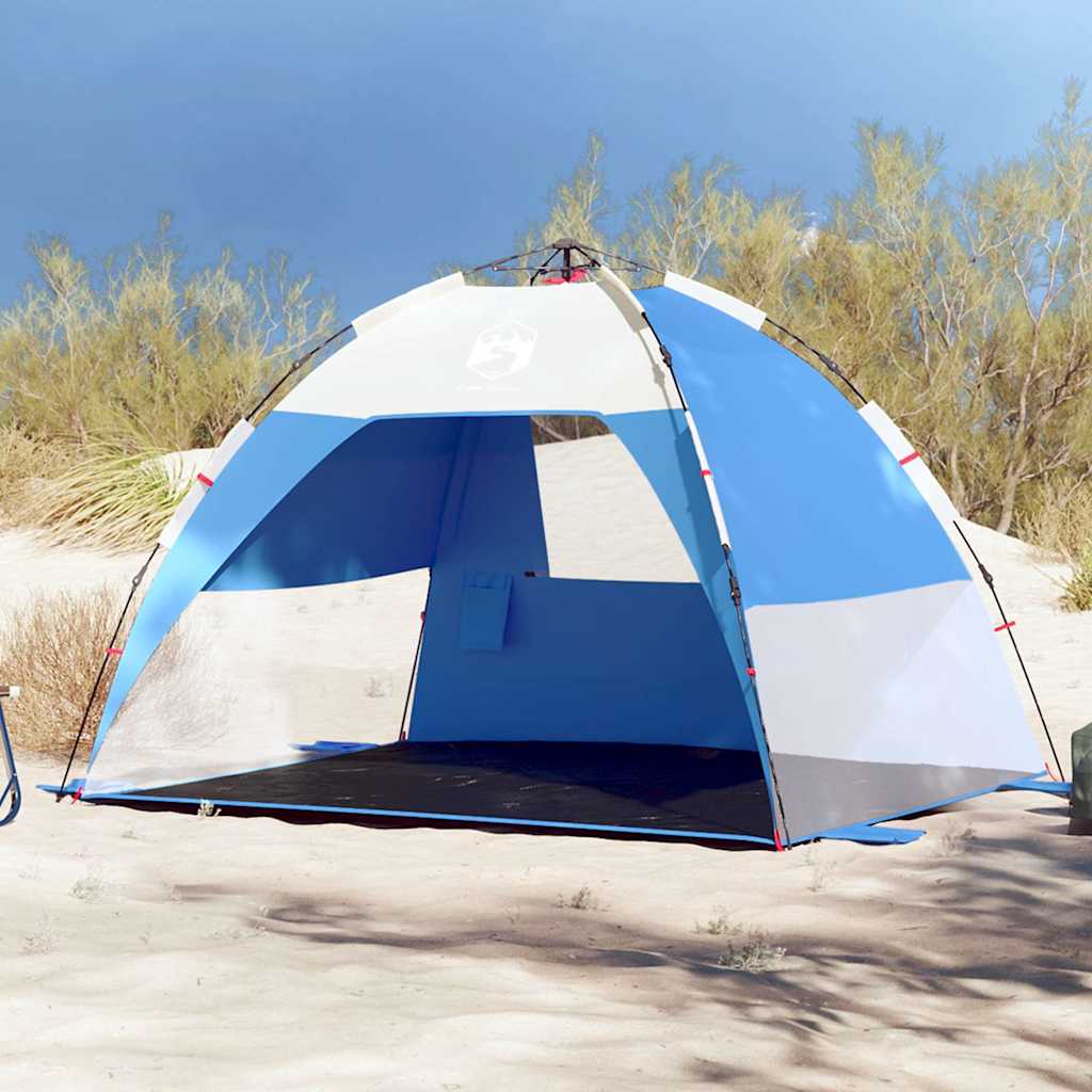 Vidaxl Beach Tenda per 2 persone impermeabile a rilascio rapido azzurro blu azzurro