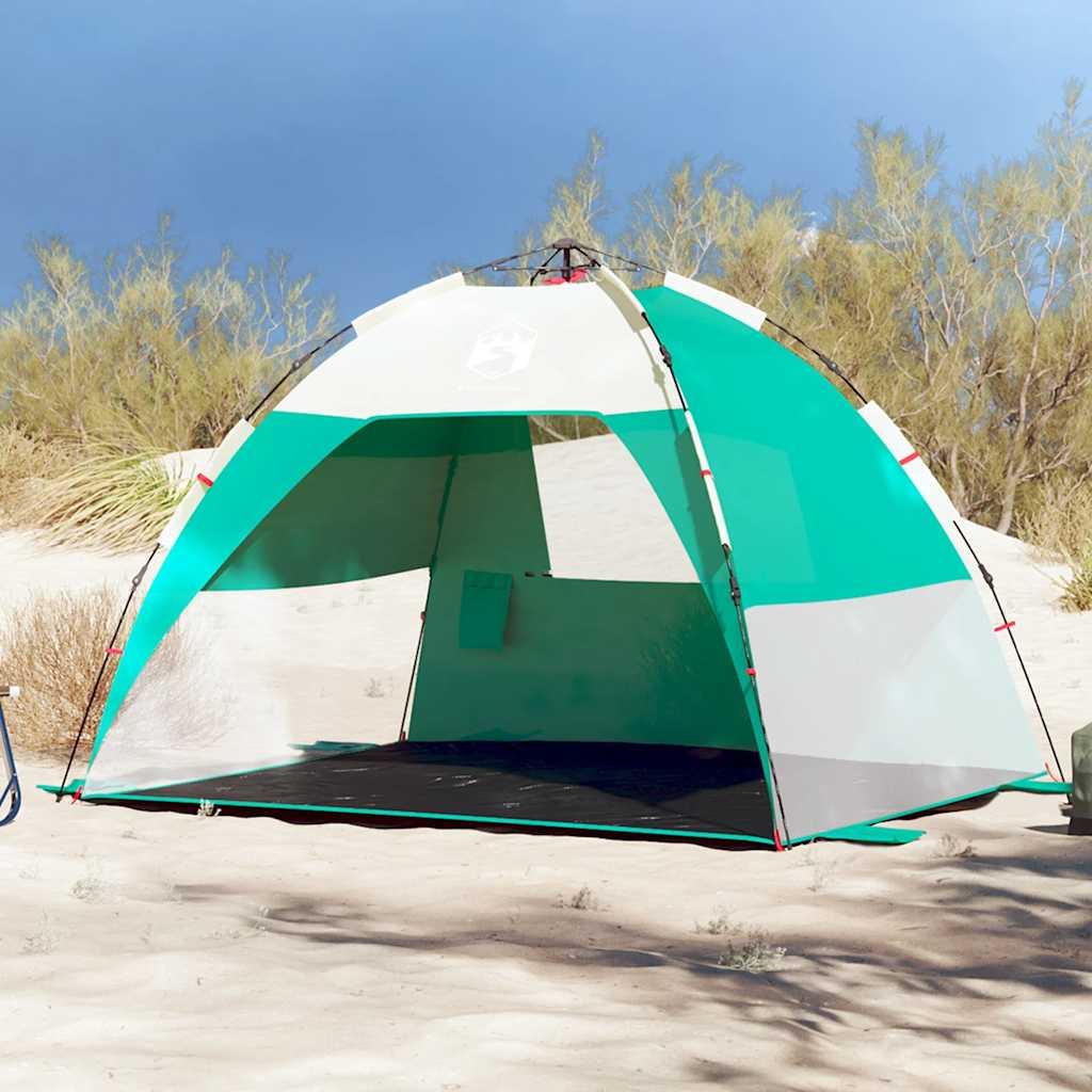 Vidaxl Beach Tenda per 2 persone impermeabile a rilascio rapido verde