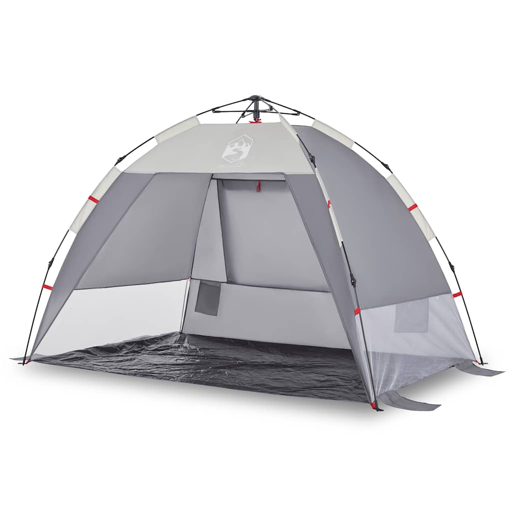 Vidaxl Beach Tenda per 2 persone impermeabile a rilascio rapido grigio