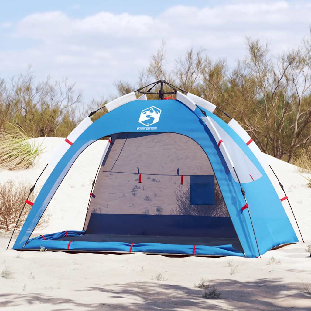 Vidaxl Beach Tent de 2 personas impermeables a la liberación rápida Azure Azure Blue