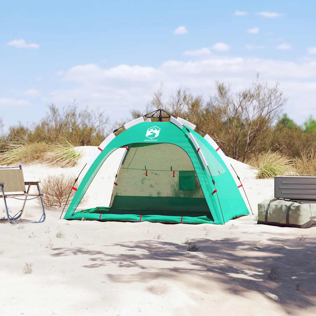 Vidaxl Beach Tenda per 2 persone impermeabile a rilascio rapido verde