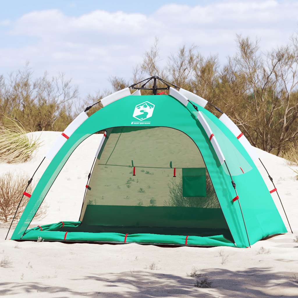 Vidaxl Beach Tenda per 2 persone impermeabile a rilascio rapido verde