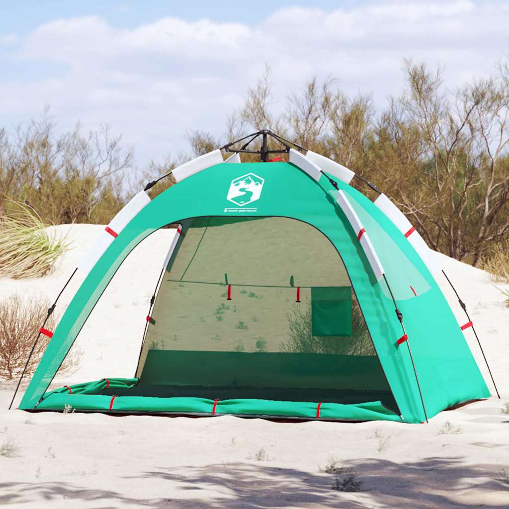 Vidaxl strandtent 2-persoons waterdicht snelontgrendeling zeegroen
