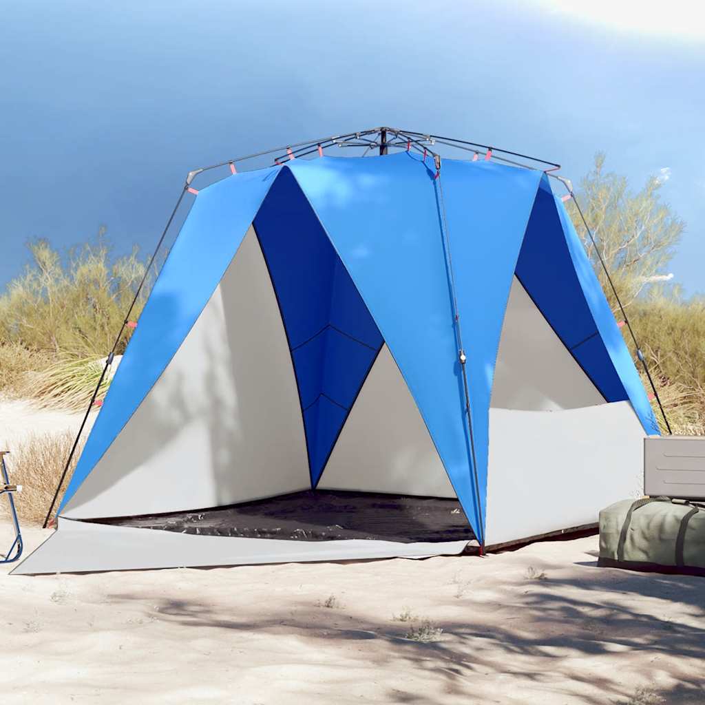 Vidaxl Beach Tent 4 Person étanche à libération rapide Azure Bleu