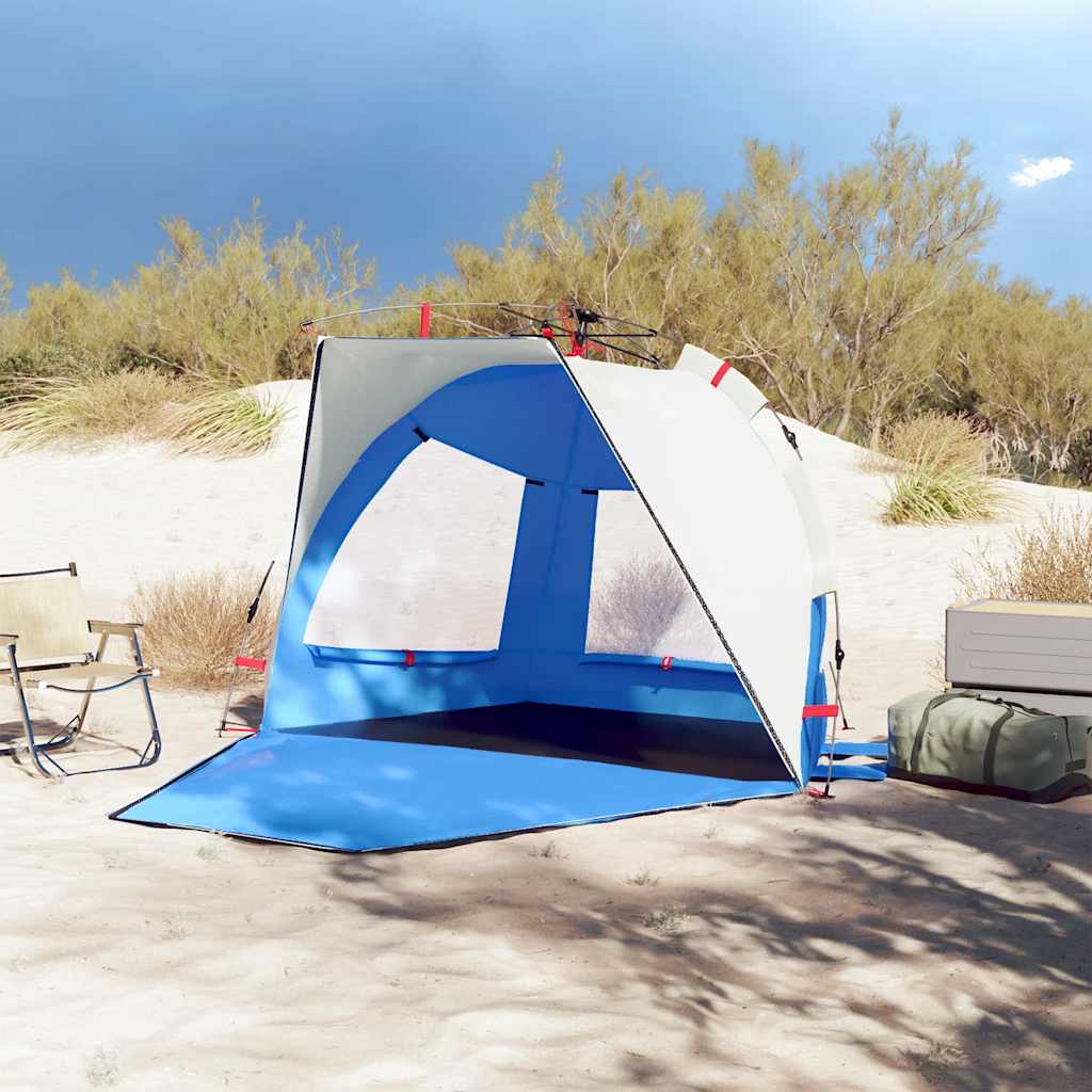 Vidaxl strandtent 2-persoons waterdicht snelontgrendeling azuurblauw