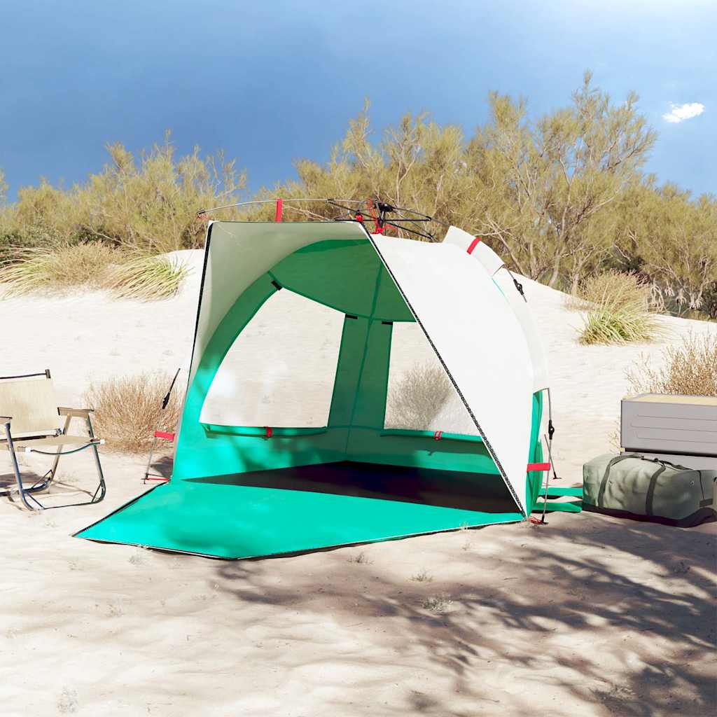 Vidaxl Beach Tenda per 2 persone impermeabile a rilascio rapido verde