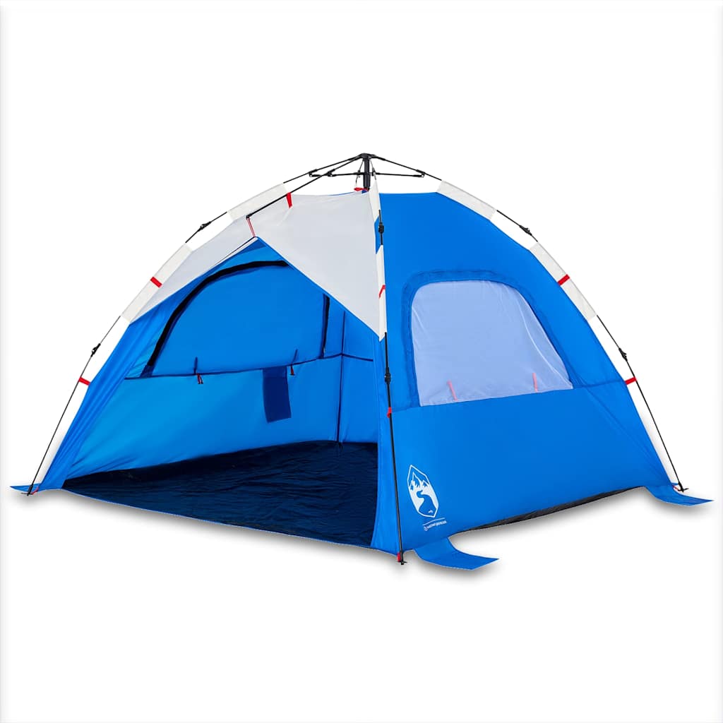 Vidaxl beach tent 3-person waterproof fast-release azure blue