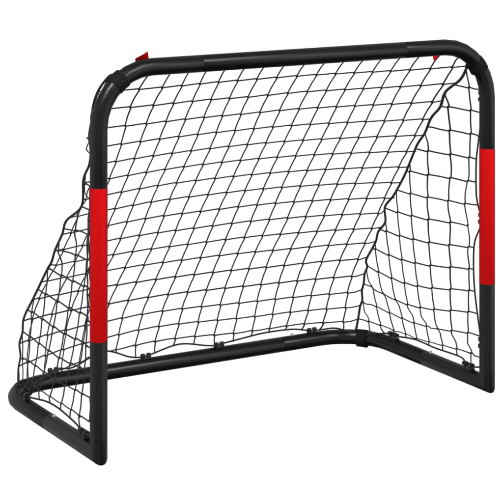 VIDAXL -Fußballtor mit Netto 90x48x71 cm Stahlrot und Schwarz