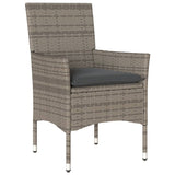 Vidaxl 3-delige tuinset met kussens poly rattan en glas grijs