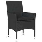 Vidaxl 3-delige tuinset met kussens poly rattan en acaciahout zwart