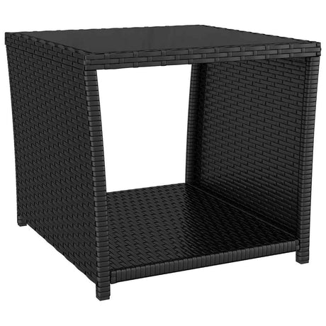 Vidaxl 3-delige tuinset met kussens poly rattan zwart