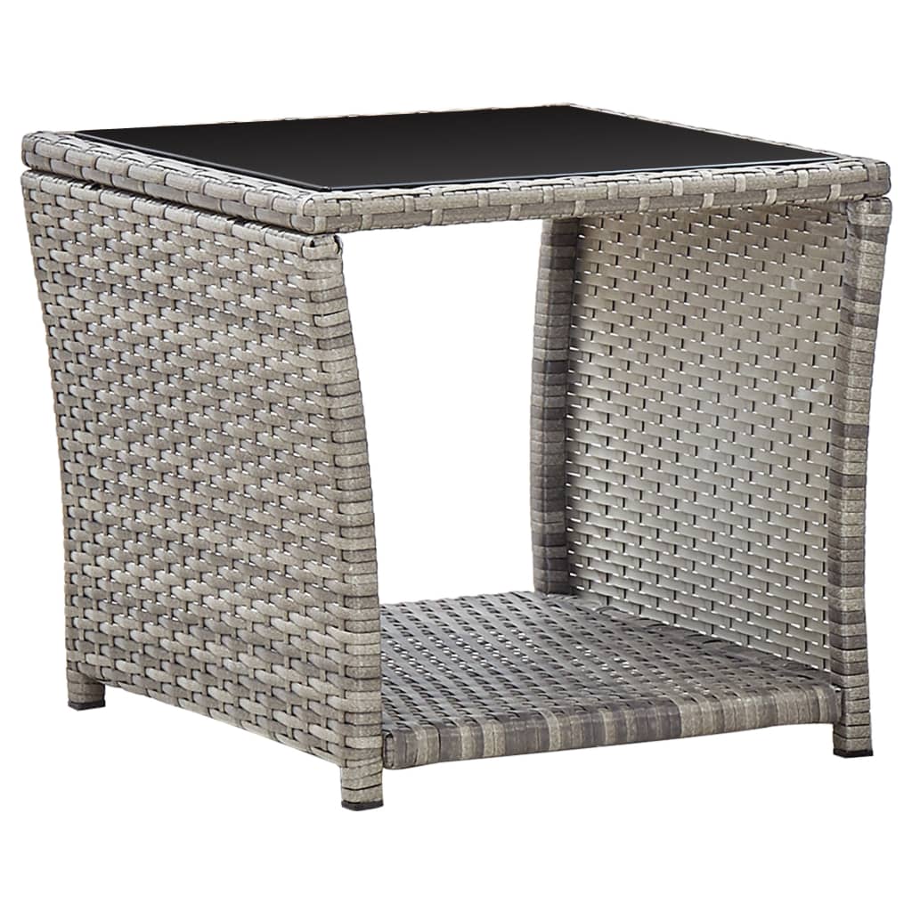 Vidaxl 3-delige tuinset met kussens poly rattan grijs