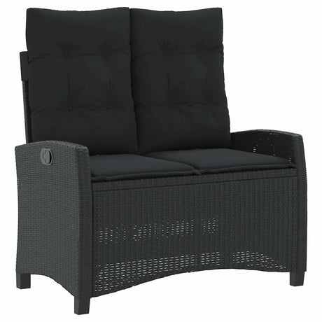 Vidaxl 2-delige tuinset met kussens poly rattan zwart