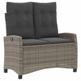 Vidaxl 2-delige tuinset met kussens poly rattan grijs