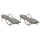 Vidaxl ligstoelen 2 st met kussens poly rattan beige