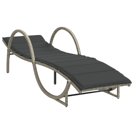 Vidaxl ligbedden 2 st met kussens poly rattan lichtgrijs