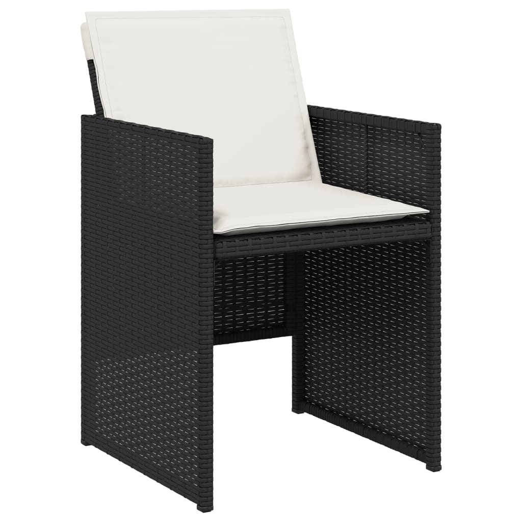 Vidaxl tuinstoelen 4 st met kussens poly rattan zwart