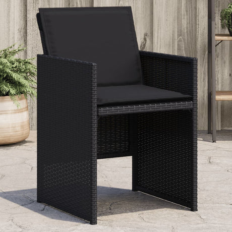 Vidaxl tuinstoelen 4 st met kussens poly rattan zwart