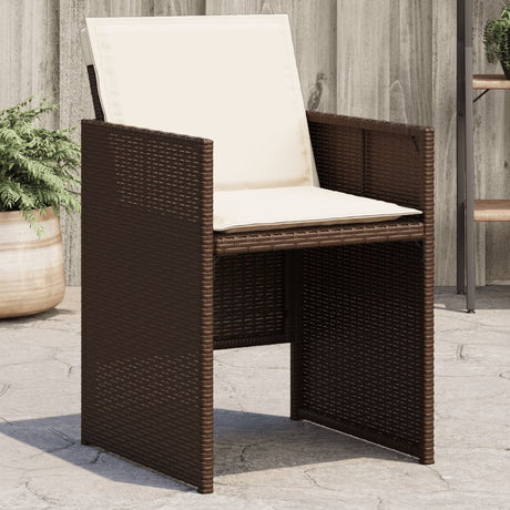 Vidaxl tuinstoelen 4 st met kussens poly rattan bruin
