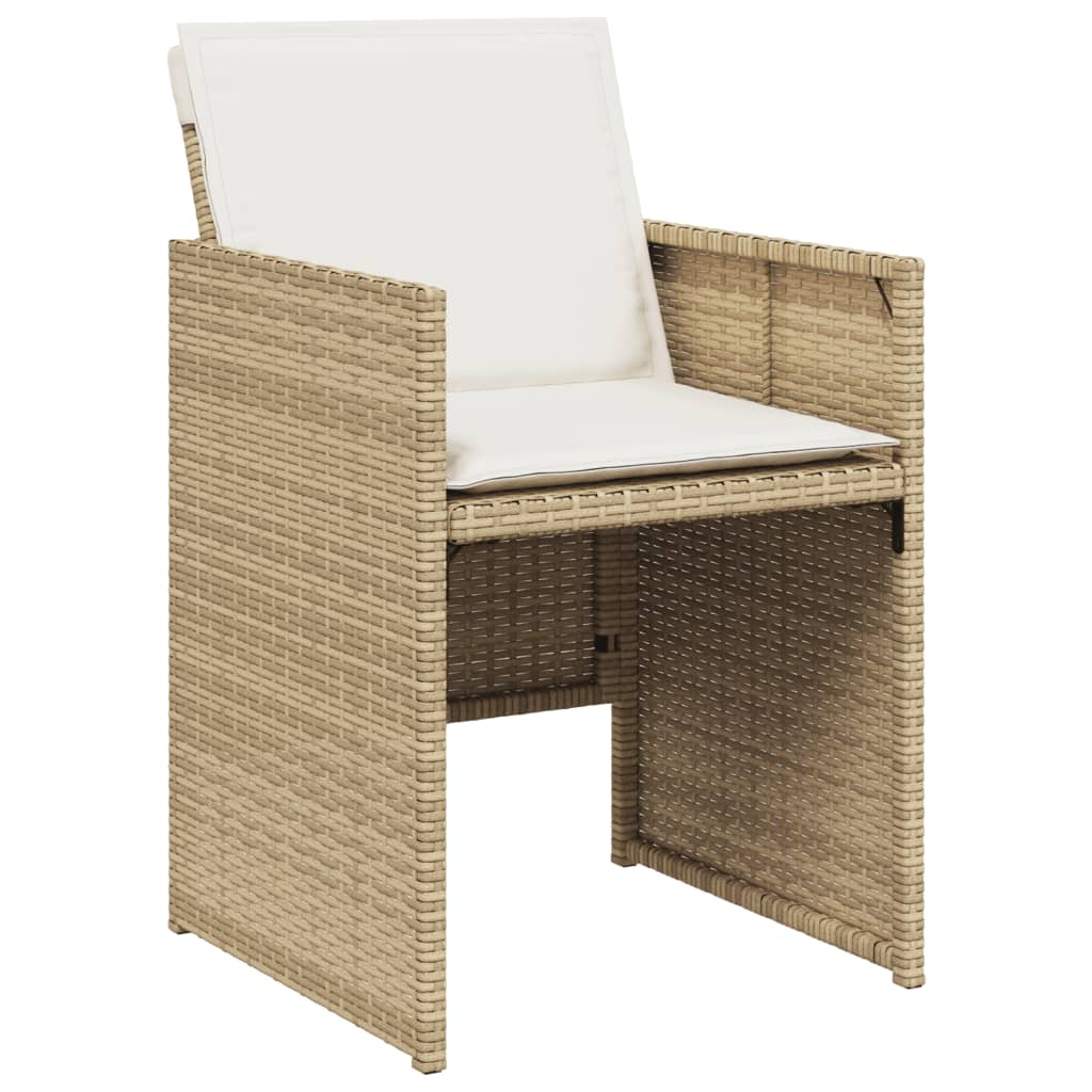 Vidaxl tuinstoelen 4 st met kussens poly rattan beige