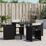 Vidaxl tuinstoelen 4 st met kussens poly rattan zwart
