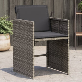 Vidaxl tuinstoelen 4 st met kussens poly rattan grijs