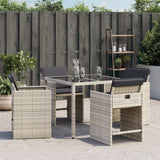 Vidaxl tuinstoelen 4 st met kussens poly rattan lichtgrijs