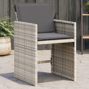 Vidaxl tuinstoelen 4 st met kussens poly rattan lichtgrijs