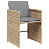 Vidaxl tuinstoelen 4 st met kussens poly rattan gemengd beige