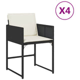 Vidaxl tuinstoelen 4 st met kussens poly rattan zwart