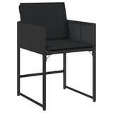 Vidaxl tuinstoelen 4 st met kussens poly rattan zwart