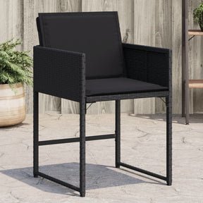 Vidaxl tuinstoelen 4 st met kussens poly rattan zwart