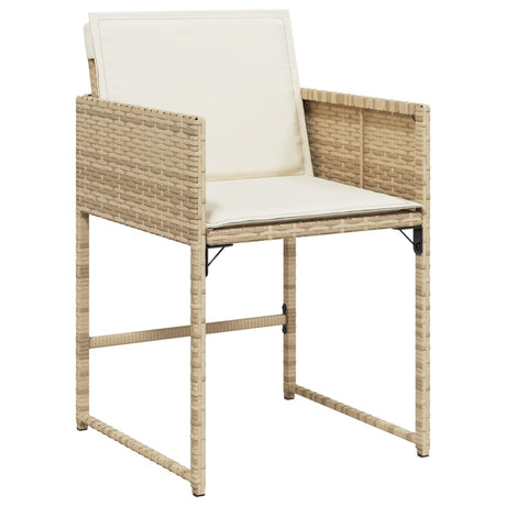 Vidaxl tuinstoelen 4 st met kussens poly rattan beige