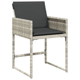 Vidaxl tuinstoelen 4 st met kussens poly rattan lichtgrijs