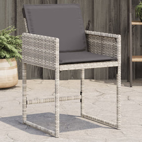 Vidaxl tuinstoelen 4 st met kussens poly rattan lichtgrijs