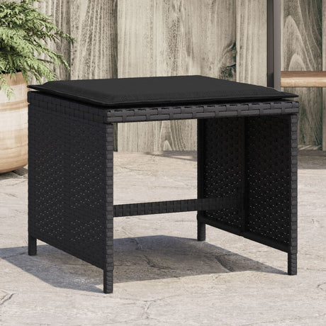 Vidaxl tuinkrukken 4 st met kussens 40x40x35 cm poly rattan zwart