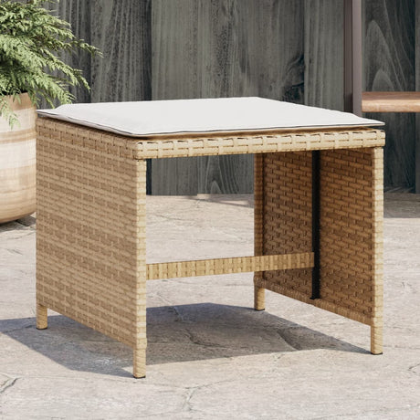 Vidaxl tuinkrukken 4 st met kussens 40x40x35 cm poly rattan beige