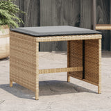 Vidaxl tuinkrukken 4 st kussens 40x40x35 cm poly rattan gemengd beige
