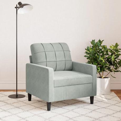 Vidaxl fauteuil 60 cm fluweel lichtgrijs