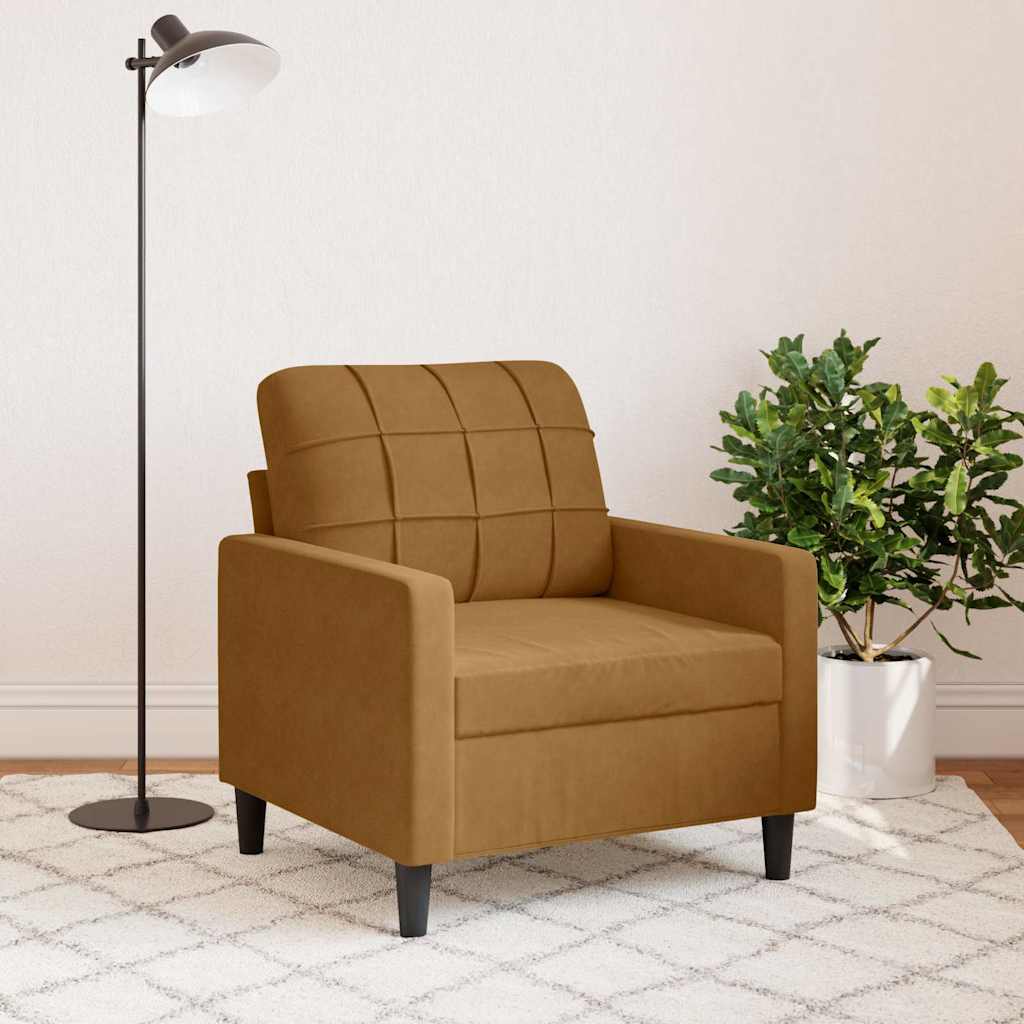 Vidaxl fauteuil 60 cm fluweel bruin