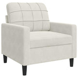Vidaxl fauteuil 60 cm fluweel crèmekleurig