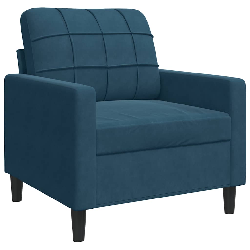 Vidaxl fauteuil 60 cm fluweel blauw