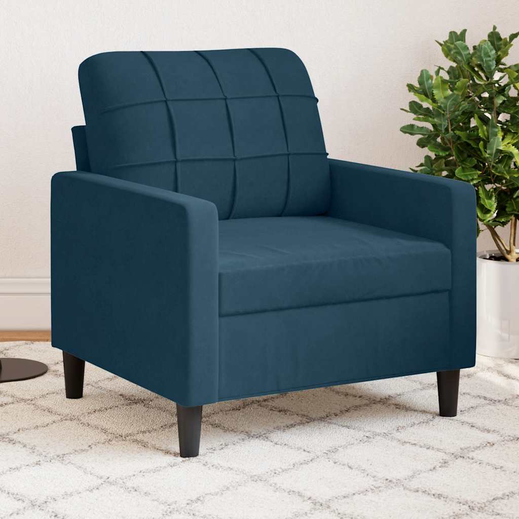 Vidaxl fauteuil 60 cm fluweel blauw