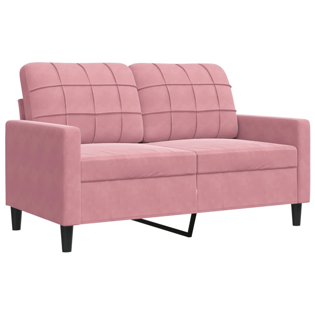 Vidaxl tweezitsbank 120 cm fluweel roze