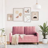 Vidaxl tweezitsbank 120 cm fluweel roze