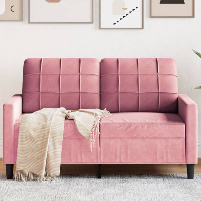 Vidaxl tweezitsbank 120 cm fluweel roze