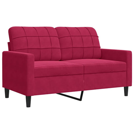Vidaxl tweezitsbank 120 cm fluweel wijnrood