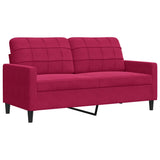 Vidaxl tweezitsbank 140 cm fluweel wijnrood