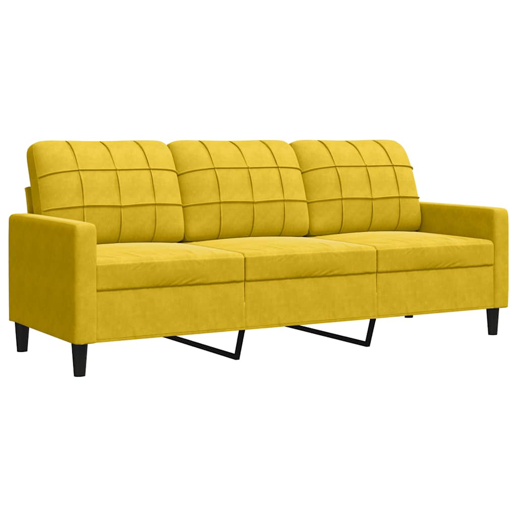Vidaxl driezitsbank 180 cm fluweel geel