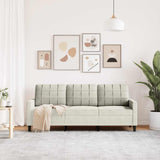 Vidaxl driezitsbank 180 cm fluweel crèmekleurig